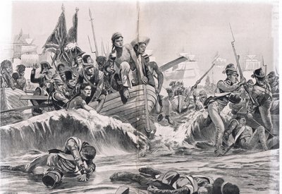 The Landing of the British Troops in Aboukir Bay, Illustration from 